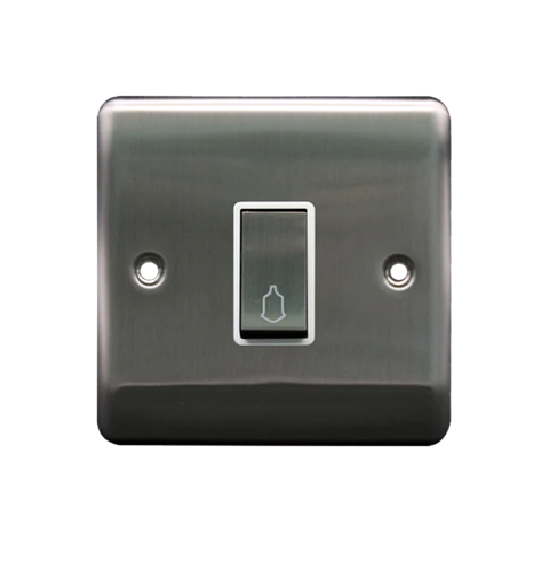 Thrion 10A Retractive Switch Brushed Chrome with White Insert