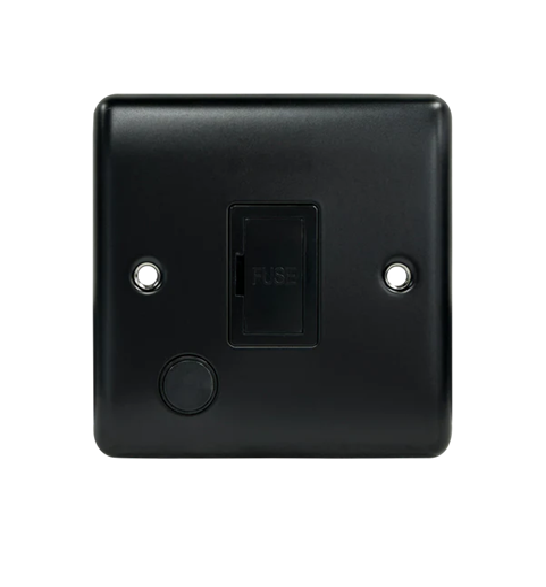Thrion 13A Unswitched Fused Spur With Flex Outlet Matt Black