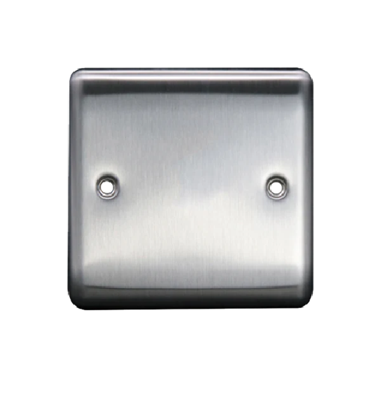 Thrion 1 Gang Blank Plate Brushed Chrome