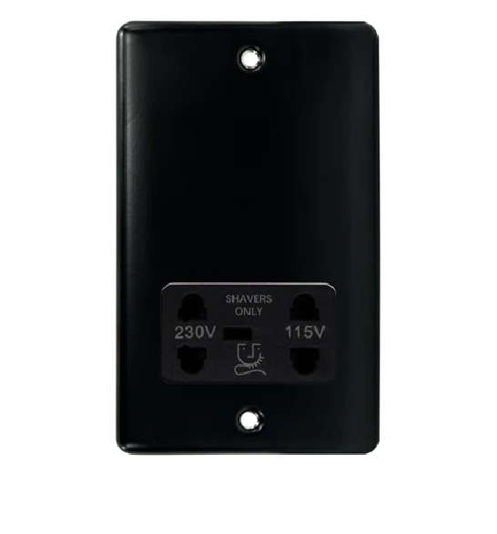 Thrion 20A 230/115V Shaver Socket Matt Black