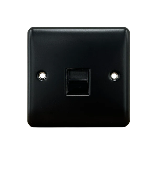 Thrion 1 Gang Secondary Telephone Socket Matt Black