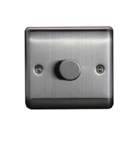 Thrion 1 Gang 2Way 200W LED Dimmer Switch Brushed Chrome