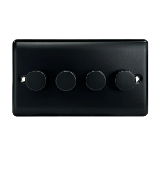 Thrion 4 Gang LED Dimmer (4 X 100W) Matt Black