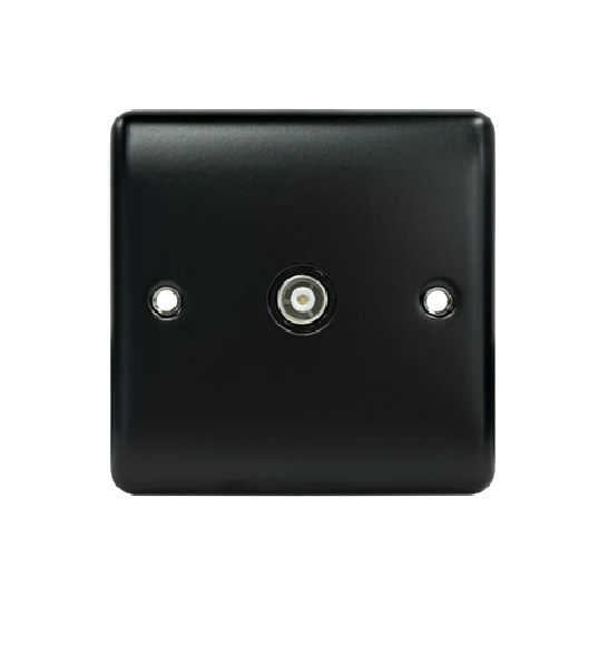 Thrion 1 Gang Coaxial Socket Matt Black 