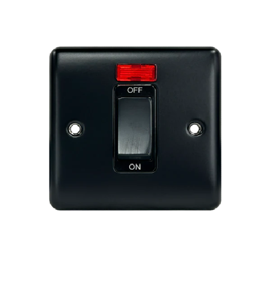 Thrion 45A 1 Gang DP Switch  Matt Black 