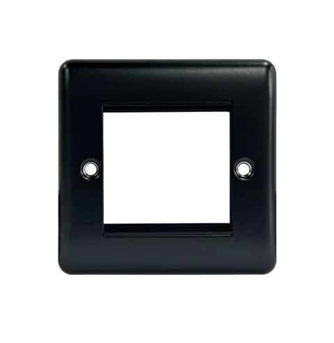 Thrion 2 Gang Front Plate Matt Black 
