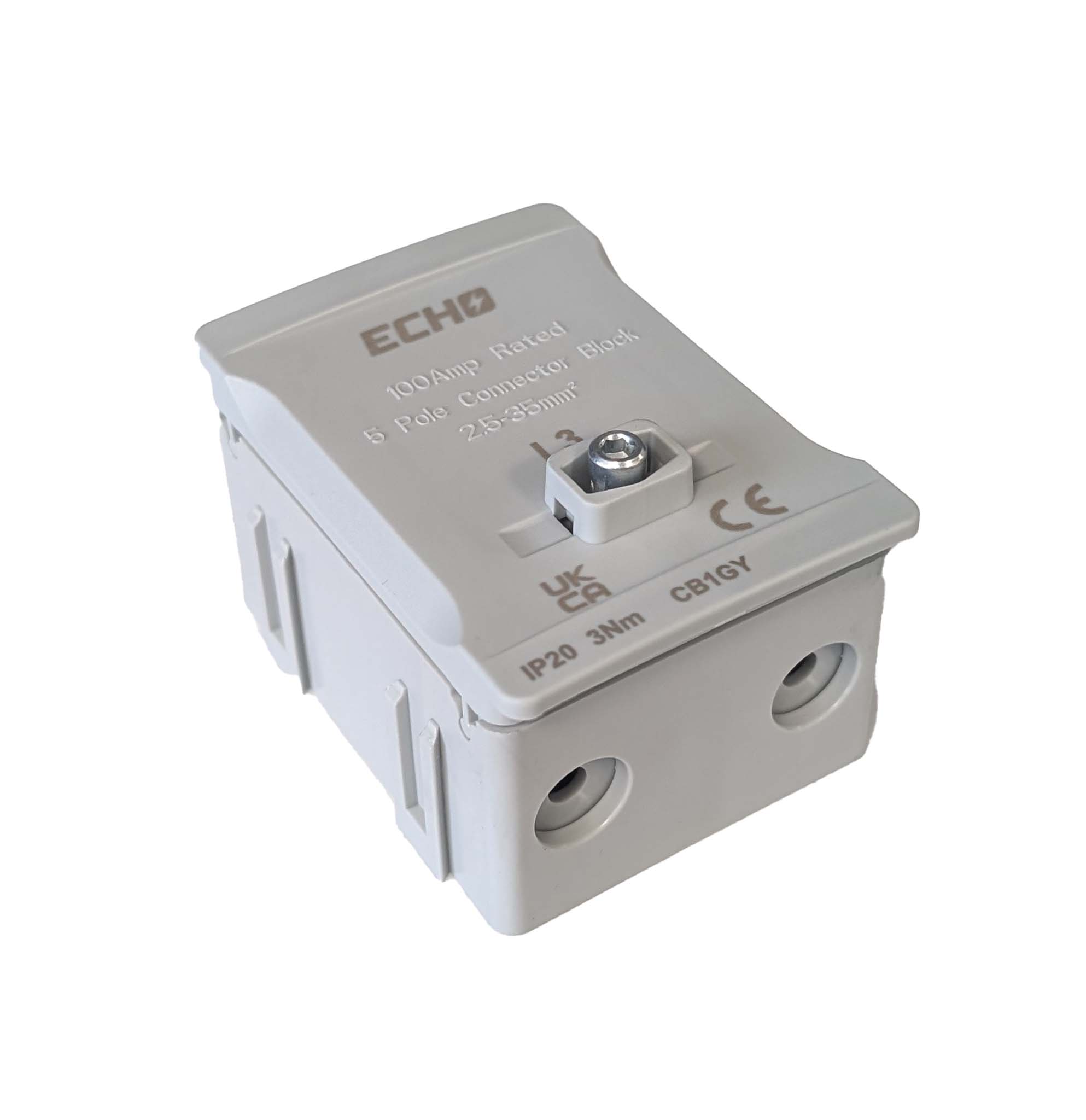 Deligo 5 Way Distribution Terminal Block Grey