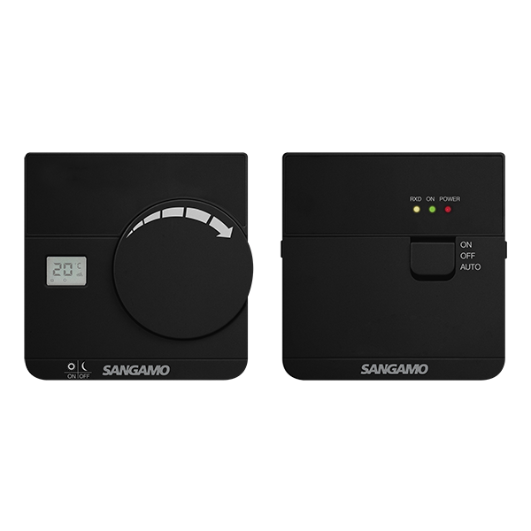 Sangamo Choice+ Wireless Electronic Thermostat With Digital Display Black