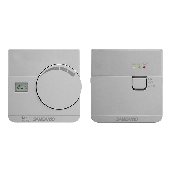 Sangamo Choice+ Wireless Electronic Thermostat With Digital Display Silver