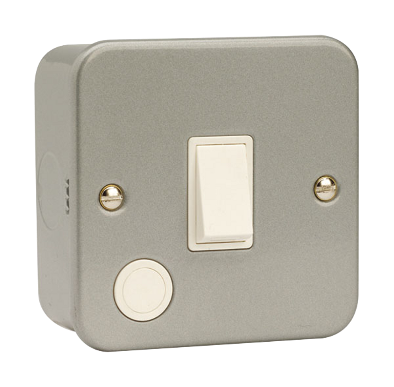 Click Essentials 20A 1 Gang DP Plate Switch With Flex Outlet Metal Clad