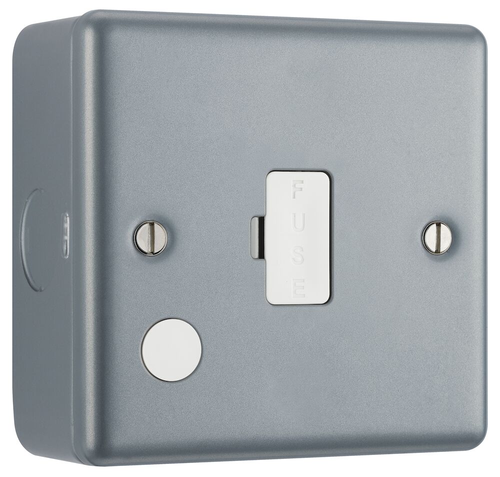Click Essentials 13A Unswitched Fused Spur with Flex Outlet Metal Clad with Back Box