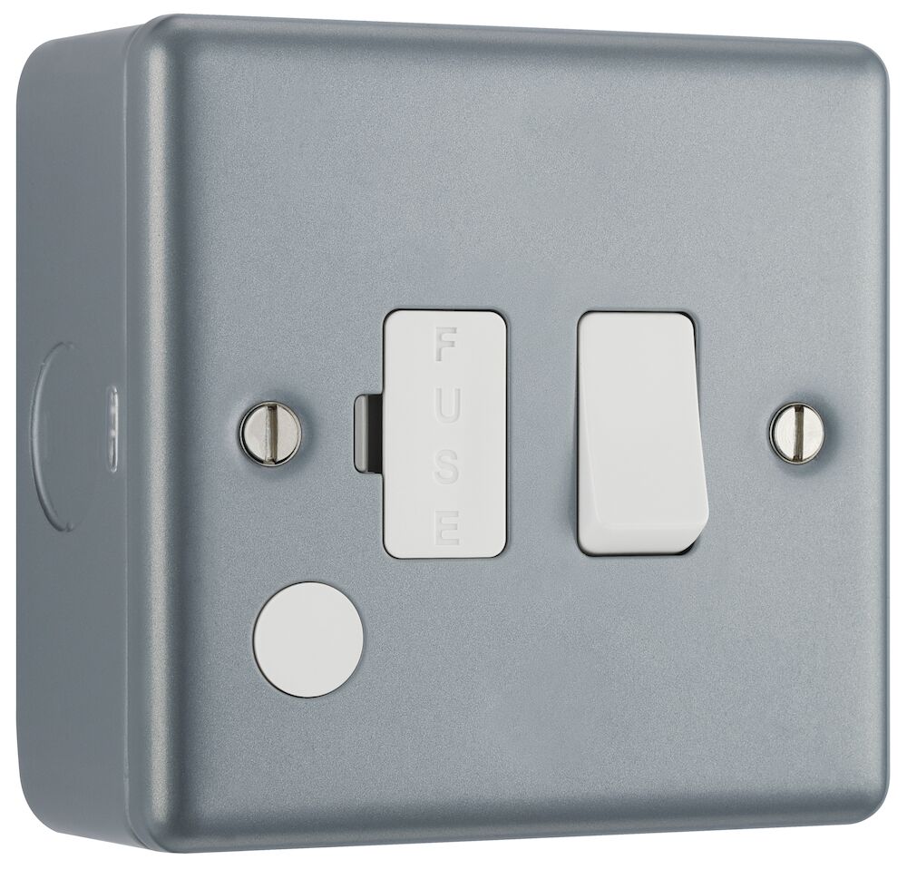 Click Essentials 13A DP Switched Fused Spur with Flex Outlet Metal Clad with Back Box