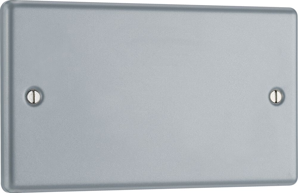 Click Essentials 2 Gang Blank Plate Metal Clad