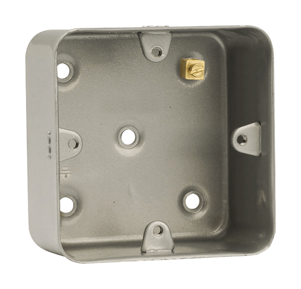 Click Essentials 1 Gang 40mm Metal Clad Mounting Box (No Knockouts)