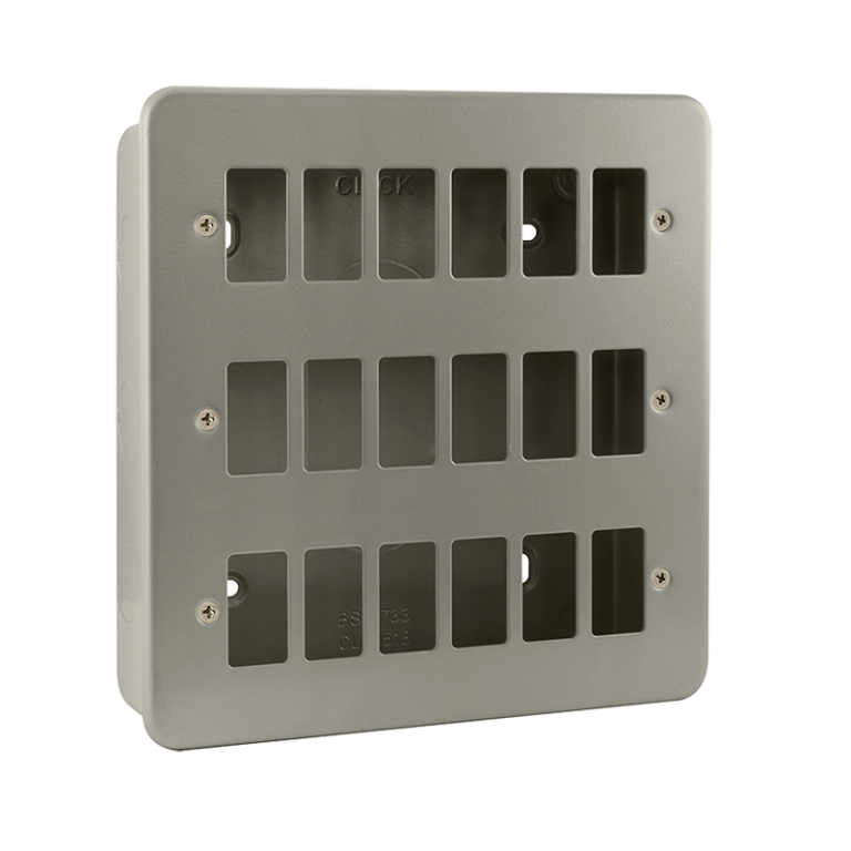 Click GridPro 18 Aperture Front Plate And Back Box Metal Clad