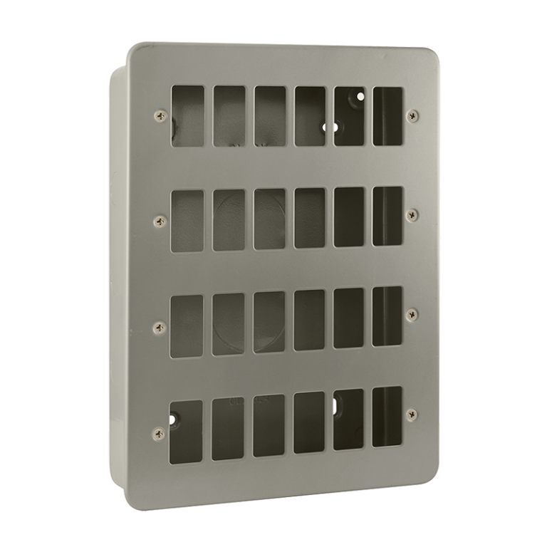 Click GridPro 24 Aperture Front Plate And Back Box Metal Clad