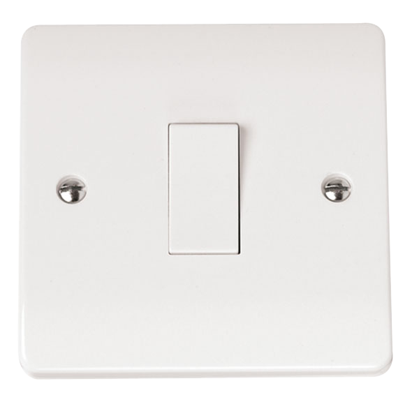 Click Mode 10A 1 Gang 1 Way Plate Switch White