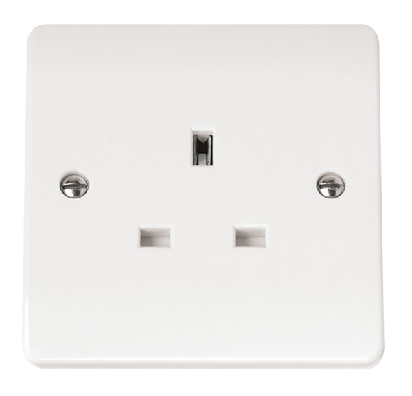 Click Mode 13A 1 Gang Unswitched Socket White