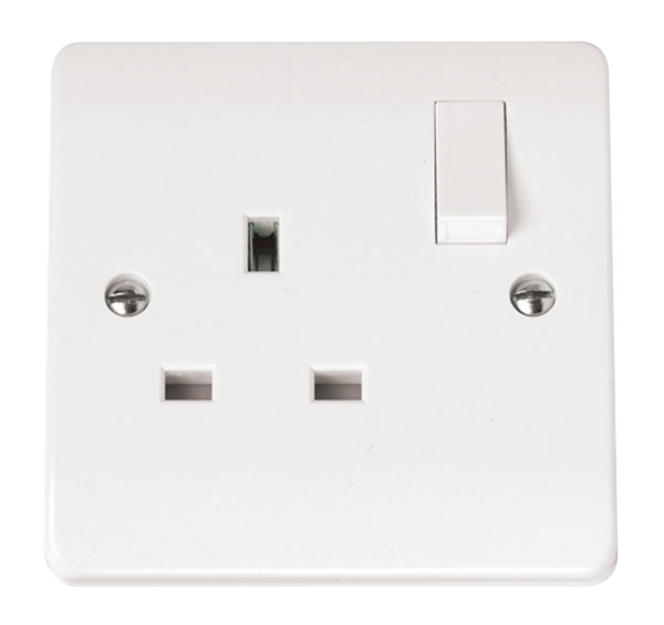 Click Mode 13A 1 Gang DP Single Switched Socket White