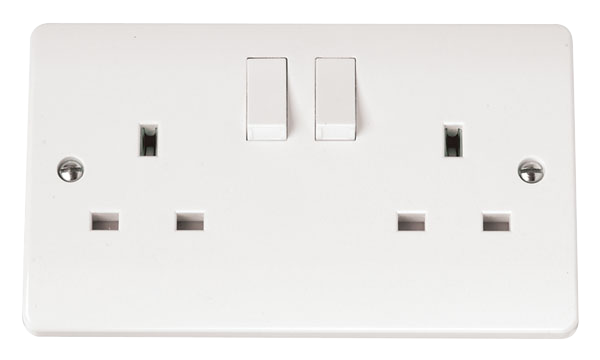 Click Mode 13A 2 Gang DP Double Switched Socket White