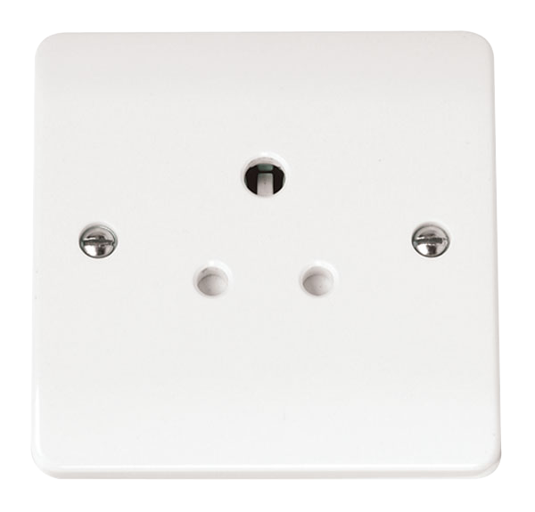 Click Mode 5A 1 Gang Unswitched Round Pin Socket White
