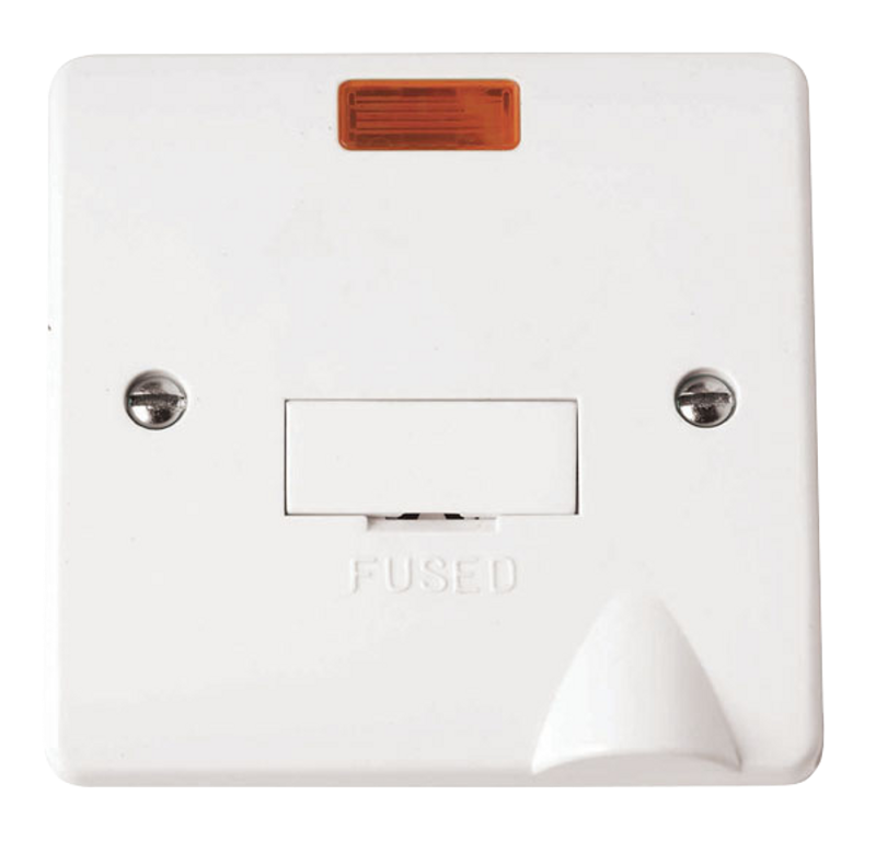 Click Mode 13A Unswitched Fused Spur with Neon and Flex Outlet White