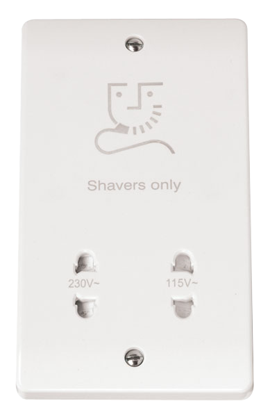 Click Mode 115/230V Dual Voltage Shaver Socket White