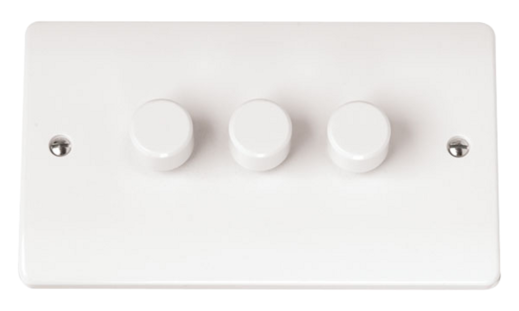 Click Mode 3 Gang 2 Way 250Va Dimmer Switch White