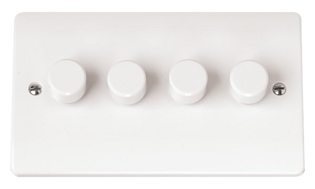 Click Mode 4 Gang 2 Way 250Va Dimmer Switch White