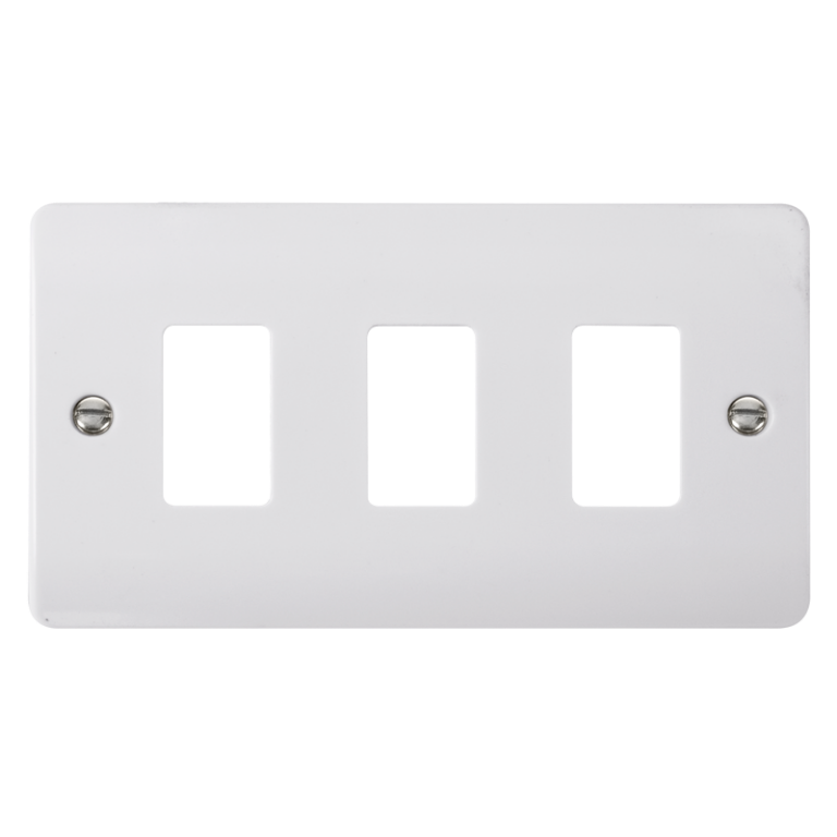 Click GridPro 2 Gang 3 Aperture Front Plate White