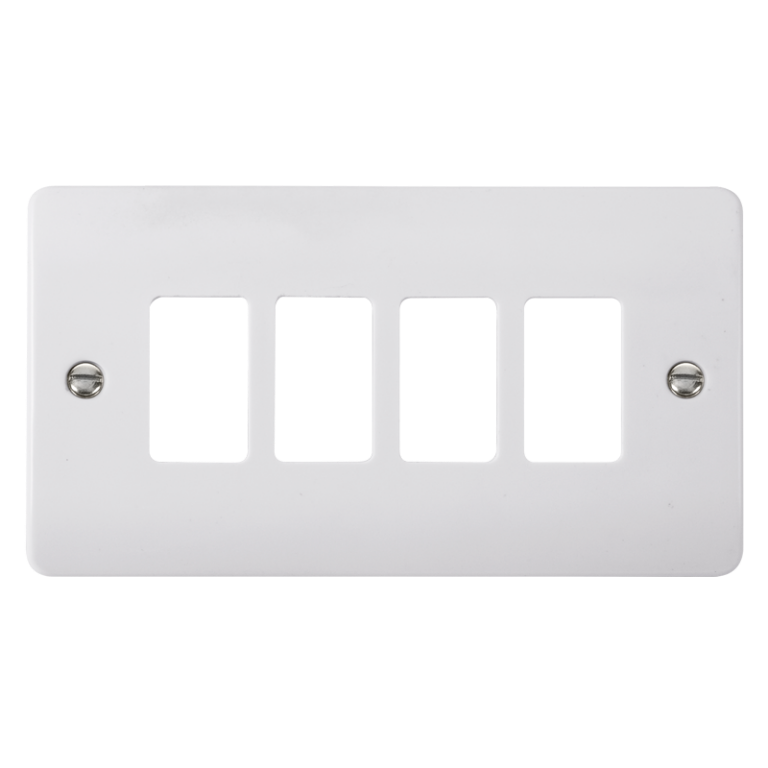 Click GridPro 2 Gang 4 Aperture Front Plate White