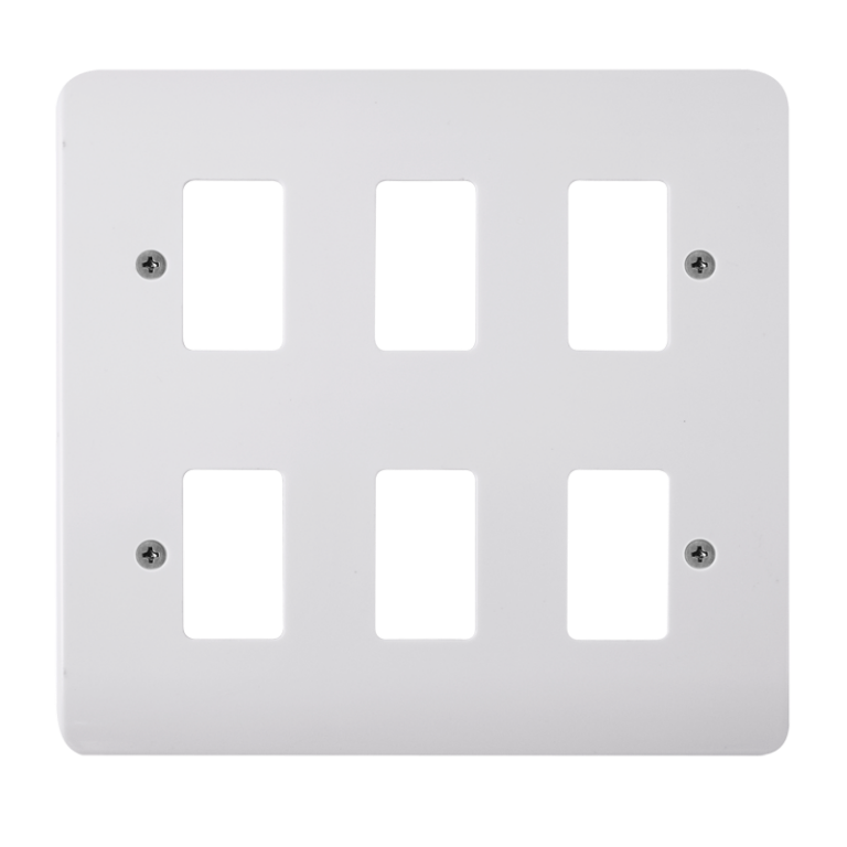 Click GridPro 6 Aperture Front Plate White