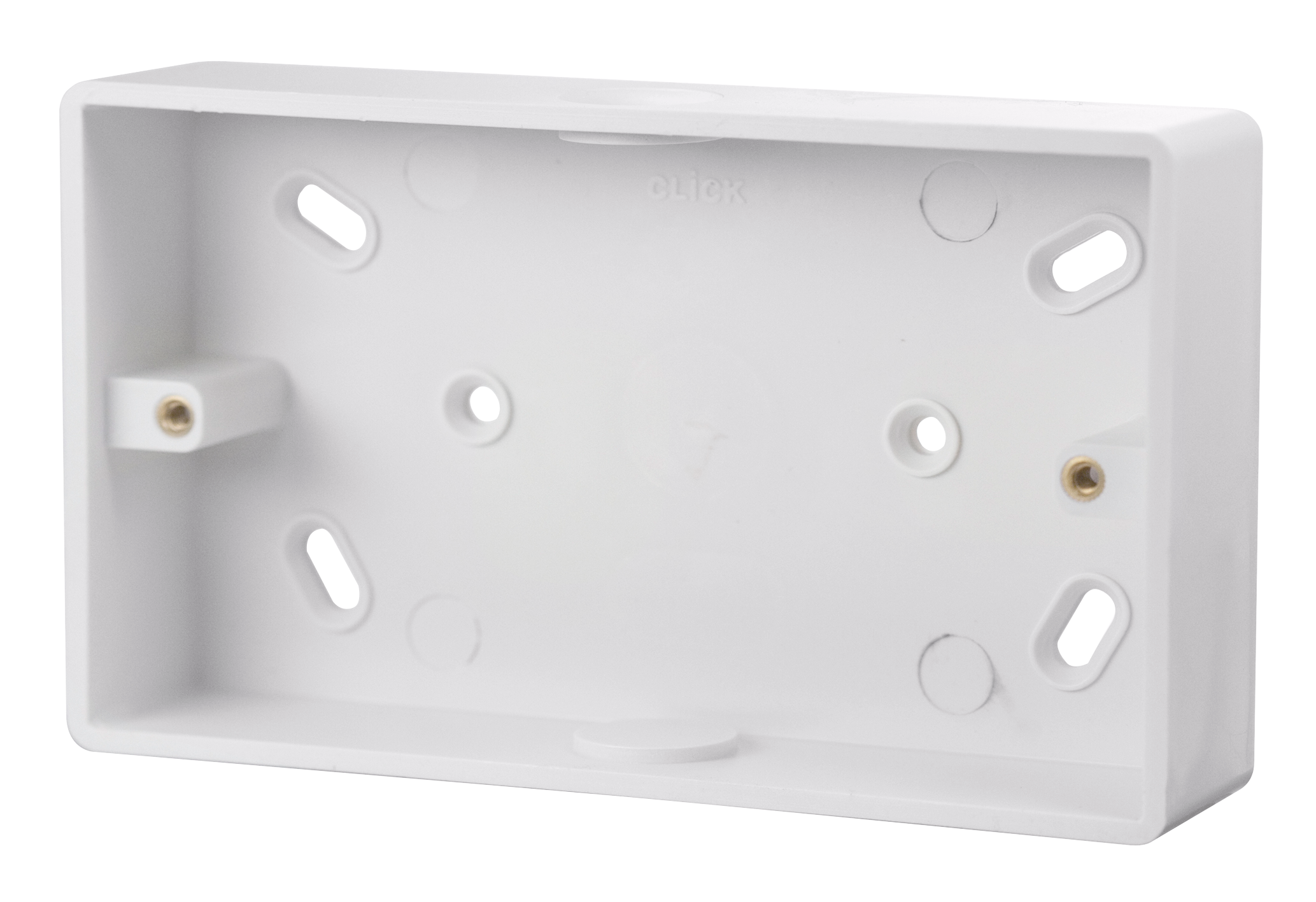Click Mode 2 Gang 29mm PVC Conduit Pattress Box White