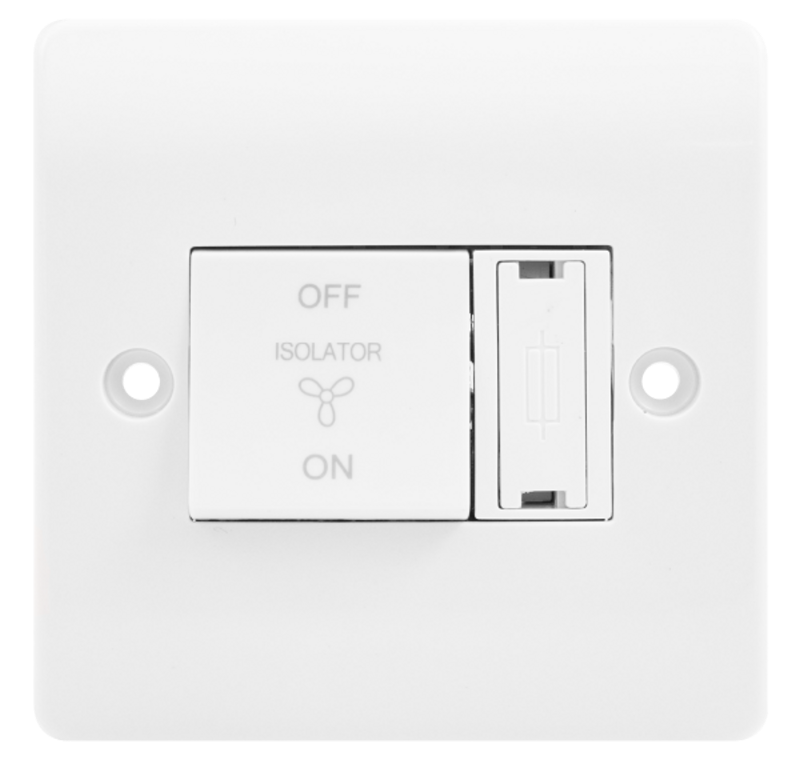 Click Mode 10A 3 Pole Fan Isolator Plate Switch with 3A Fuse White