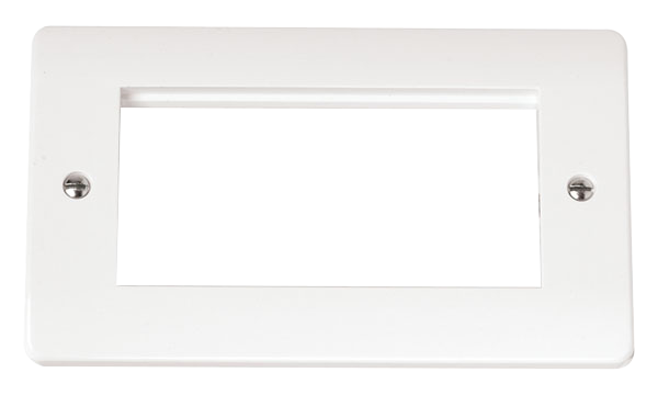 Click Mode 2 Gang 4 Aperture New Media Front Plate White