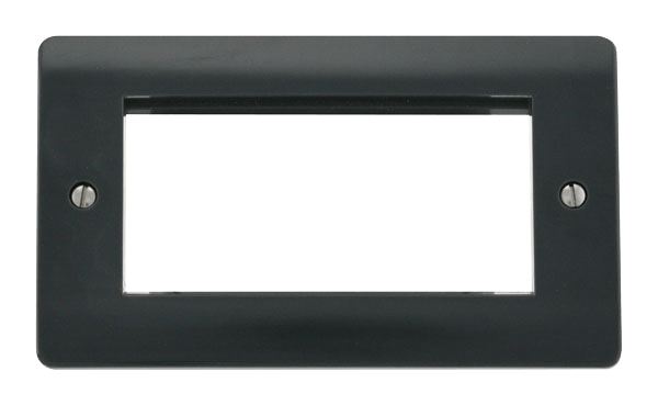 Click Part M 2 Gang 4 Aperture New Media Front Plate Anthracite Grey