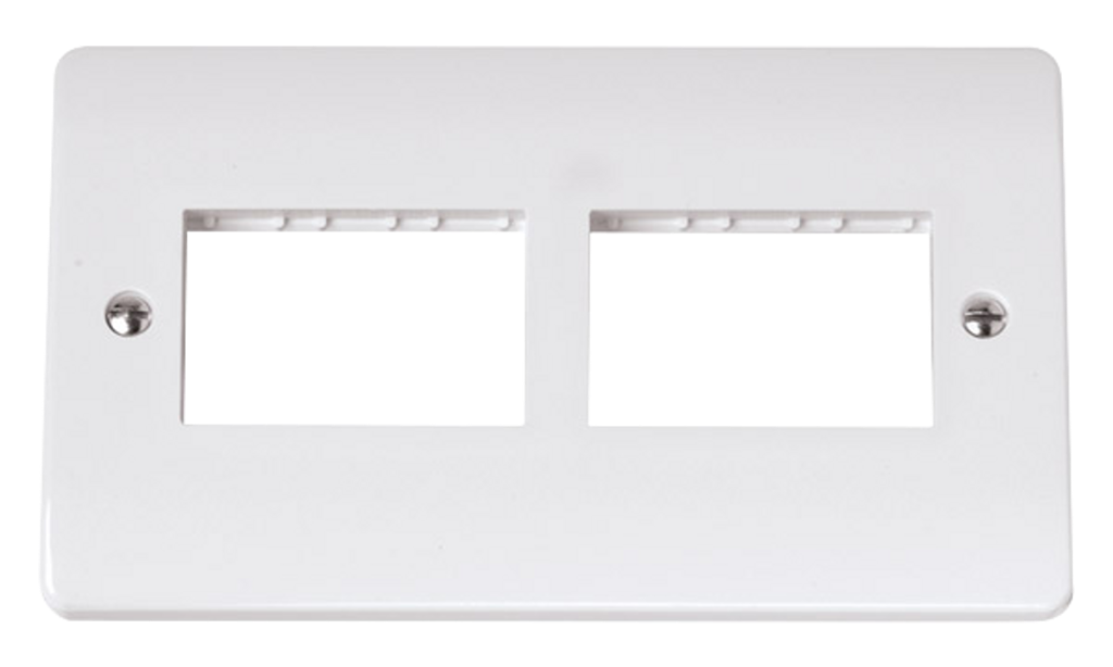 Click Mode 2 Gang 2 x 3 Aperture Unfurnished Minigrid Plate White