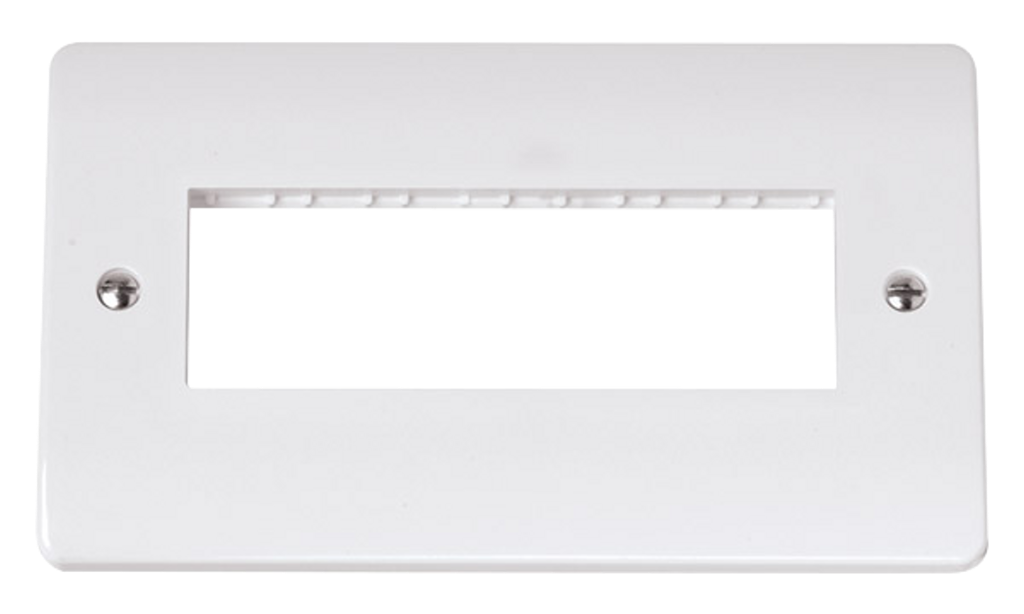 Click Mode 2 Gang 6 Inline Aperture Minigrid Unfurnished Plate White