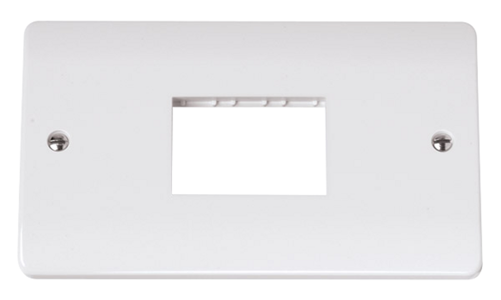 Click Mode 2 Gang 3 Aperture Minigrid Unfurnished Plate White