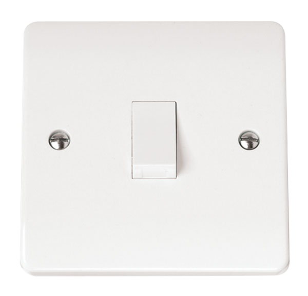 Click Mode 20A 1 Gang DP Plate Switch White