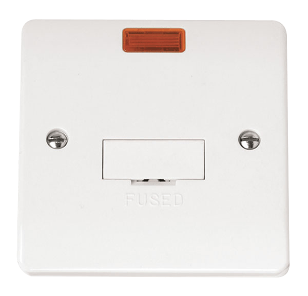 Click Mode 13A 1 Gang Unswitched Fused Spur with Neon White