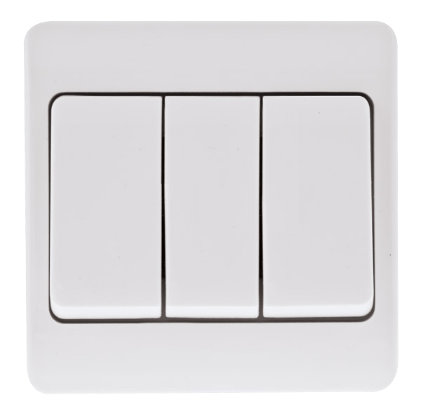 Click Mode 10AX 3 Gang 2 Way Wide Rocker Switch