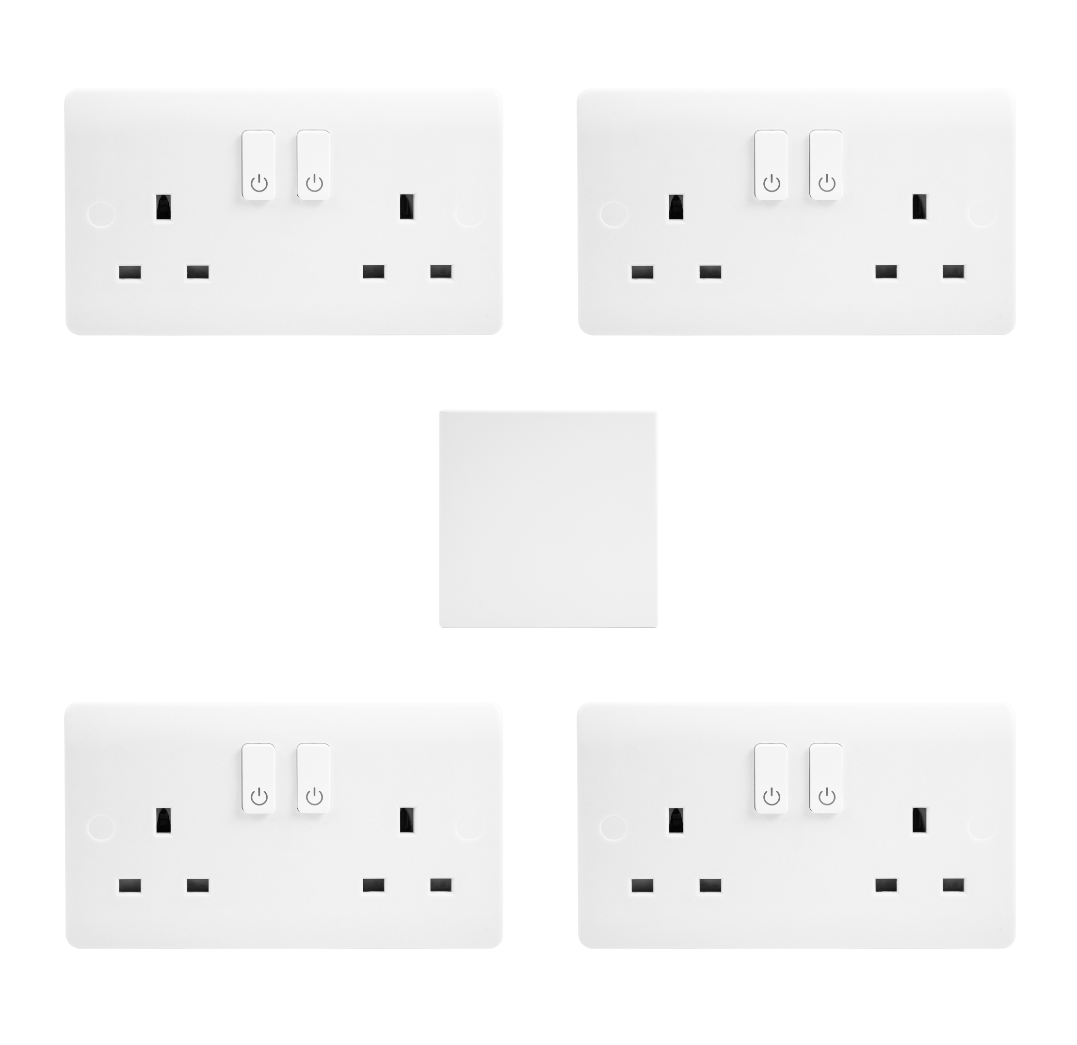 Click Smart+ 13A 2 Gang Zigbee 4 x Indoor Socket & Hub Kit 