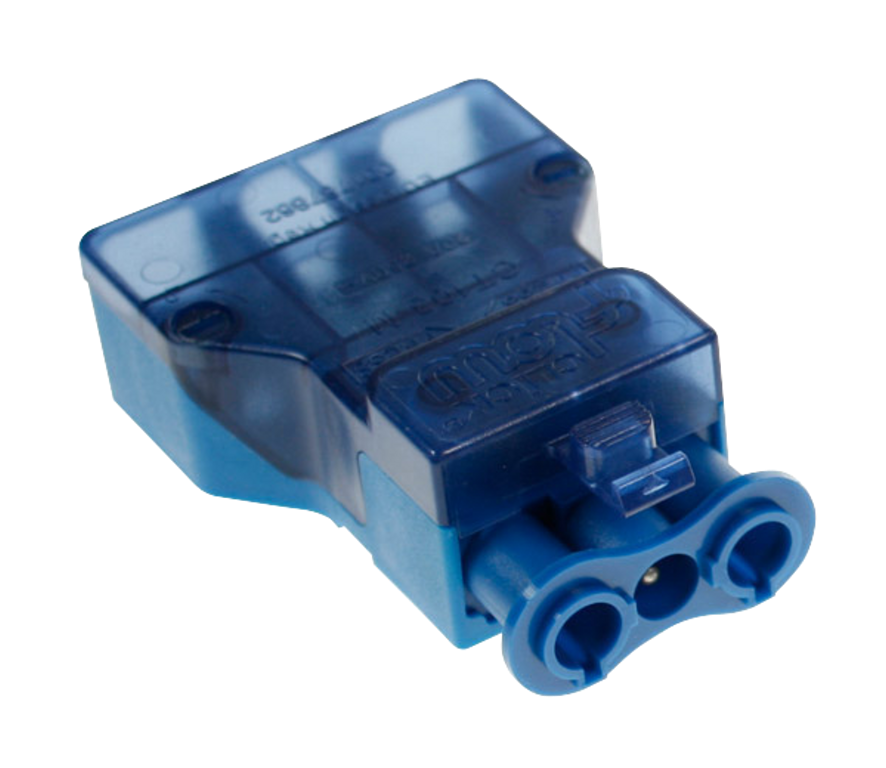 Click Flow 250V 20A 3 Pole Male Fast-Fit Cord Grip Connector Blue
