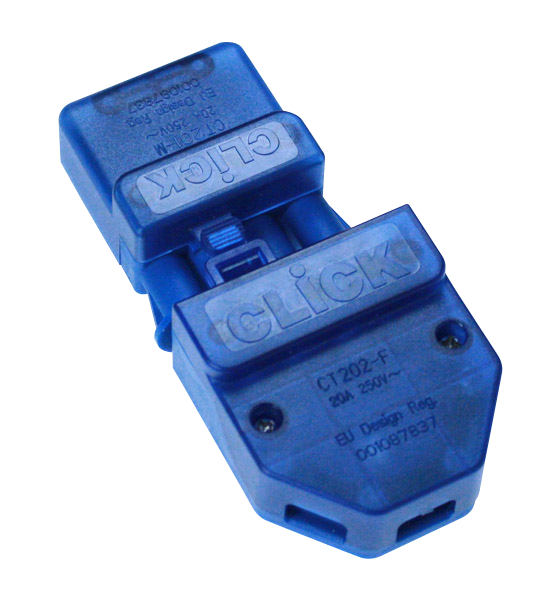Click Flow 250V 20A 4 Pole Complete Screw Cable Clamp Connector Blue