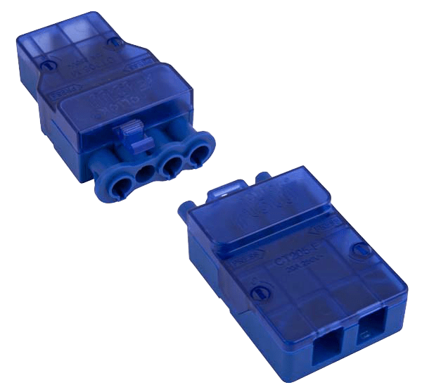 Click Flow 250V 20A 4 Pole Complete Push Fit Connector Blue