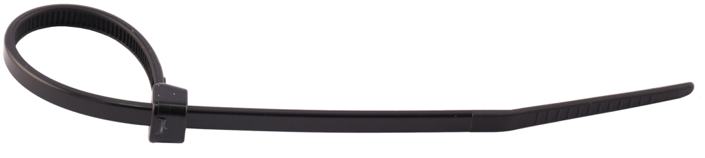 300mm x 7.8mm Nylon Cable Ties Black (Pack of 100)