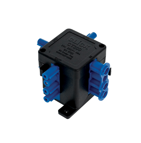 Click Flow 250V 20A 4 Pole 1 in 3 out Hub for Flow Connectors