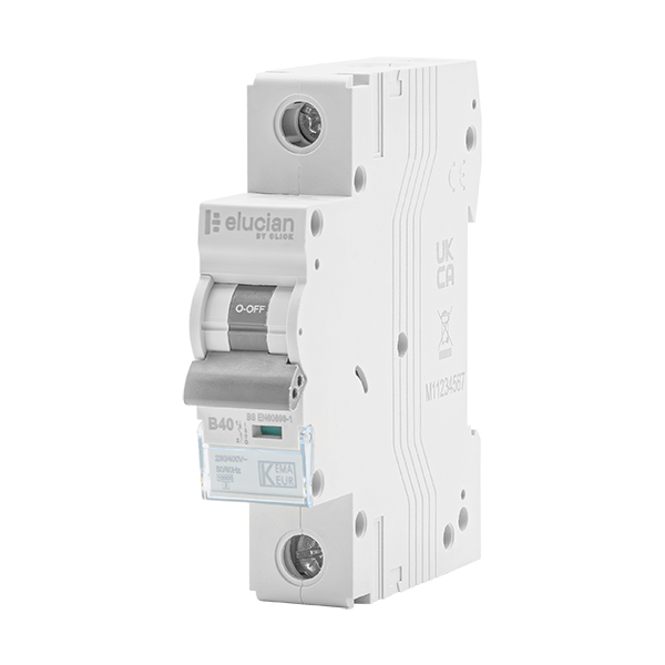 Elucian 40A 1 Pole 10kA D Curve MCB