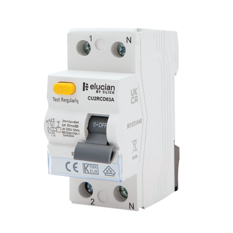 Elucian 63A DP 30mA Type A RCD